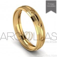 Argolla Clásica Oro 10K 4mm Diamantada (Oro Amarillo, Oro Blanco, Oro Rosa) MOD: 167-4A 